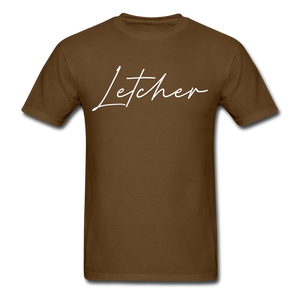 Letcher County Cursive T-Shirt - brown