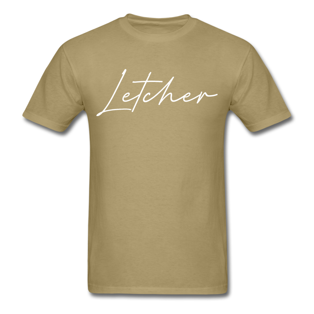 Letcher County Cursive T-Shirt - khaki