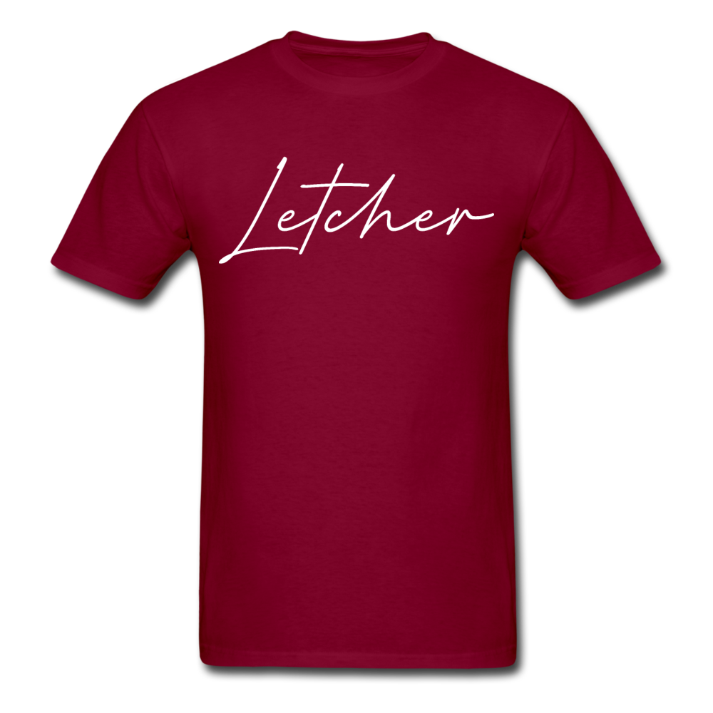 Letcher County Cursive T-Shirt - burgundy