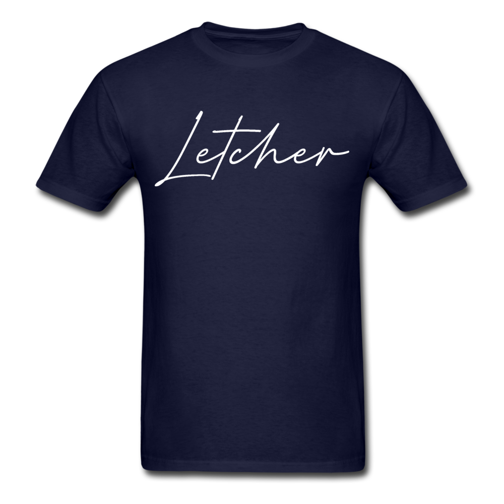 Letcher County Cursive T-Shirt - navy