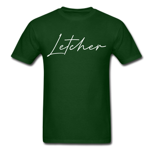 Letcher County Cursive T-Shirt - forest green