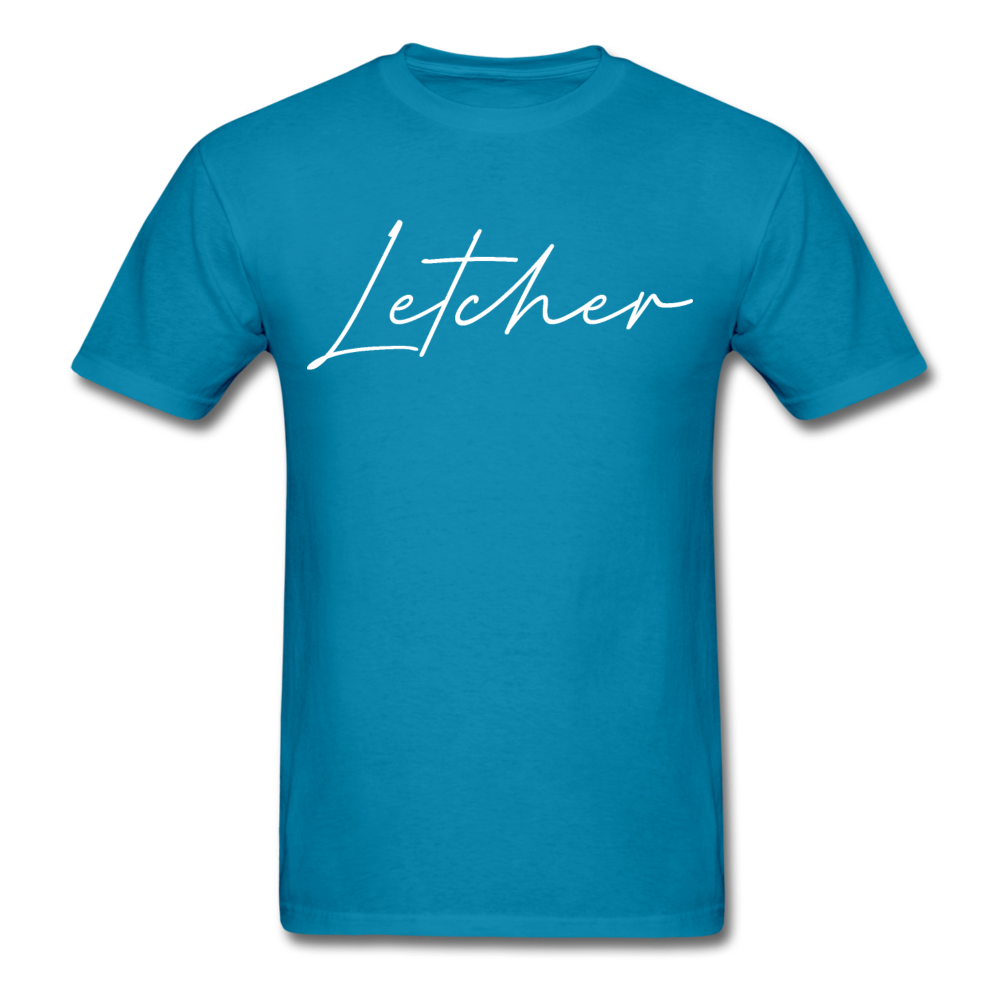 Letcher County Cursive T-Shirt - turquoise