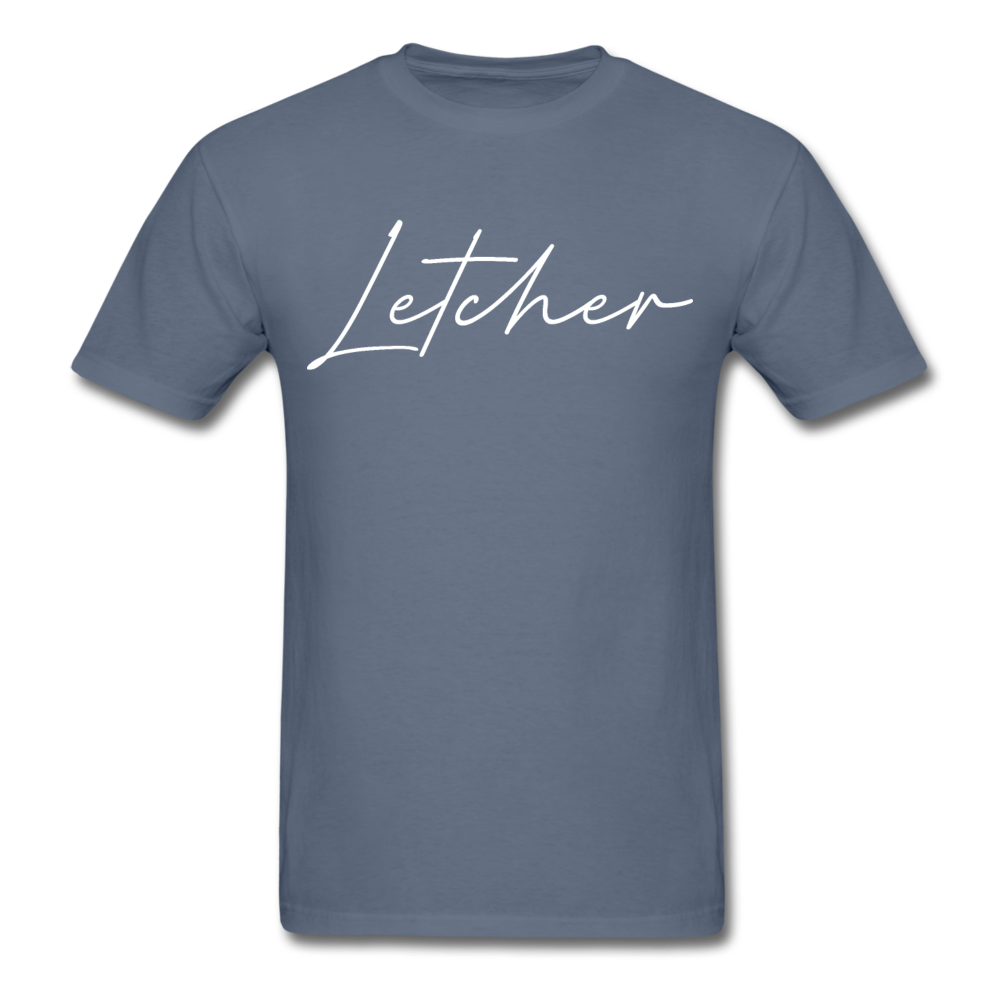 Letcher County Cursive T-Shirt - denim