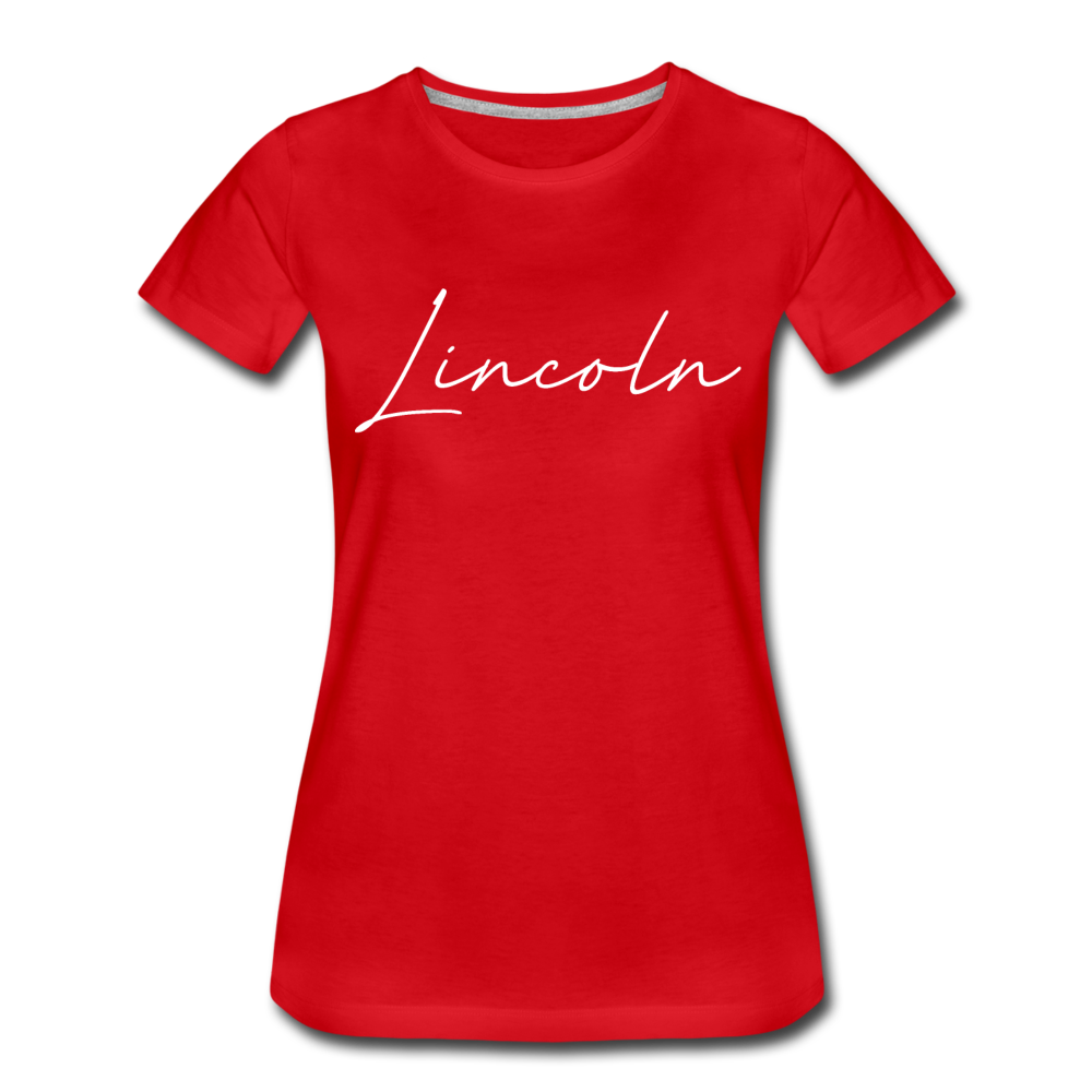 Lincoln County Cursive Women's T-Shirt - red