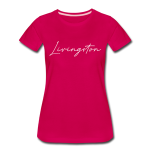 Livingston County Cursive Women's T-Shirt - dark pink