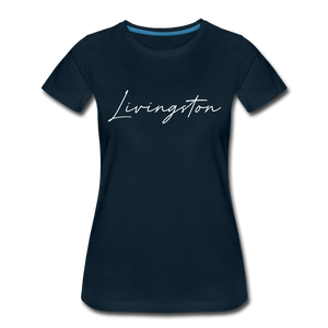 Livingston County Cursive Women's T-Shirt - deep navy