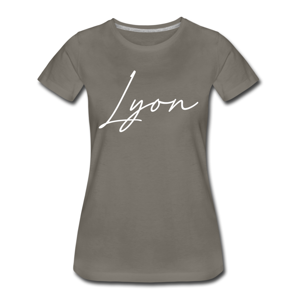 Lyon County Cursive Women's T-Shirt - asphalt gray