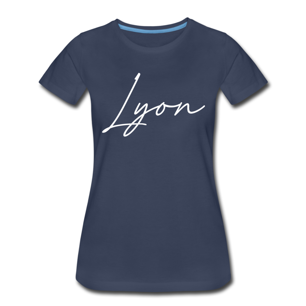 Lyon County Cursive Women's T-Shirt - navy