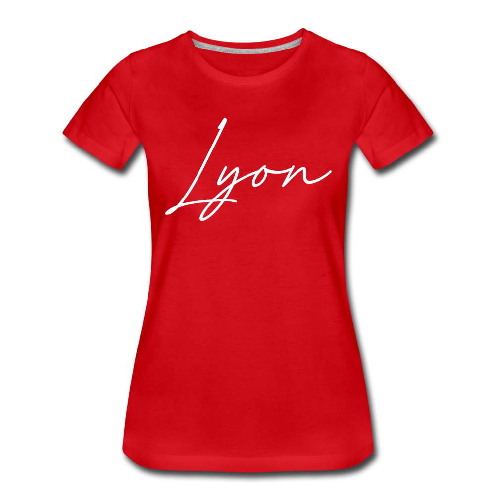 Lyon County Cursive Women's T-Shirt - red