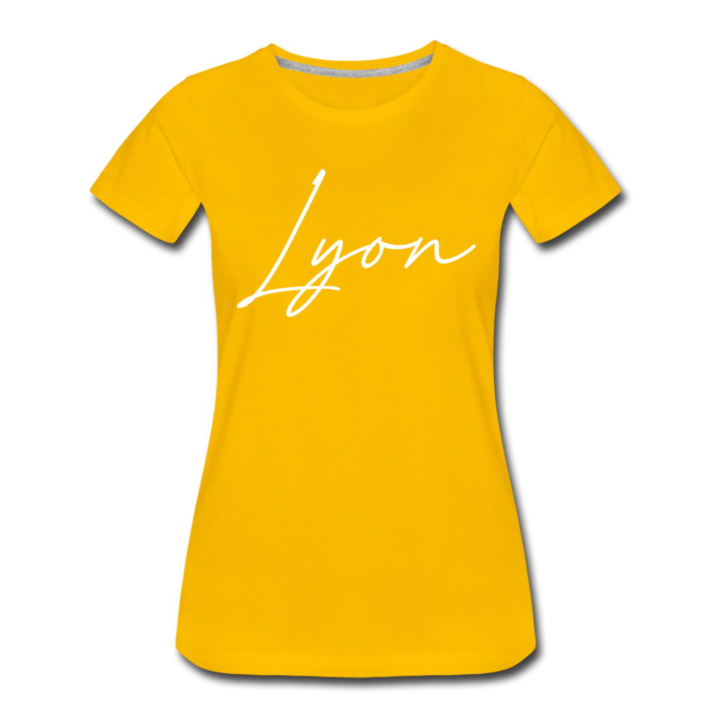 Lyon County Cursive Women's T-Shirt - sun yellow
