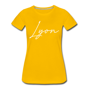 Lyon County Cursive Women's T-Shirt - sun yellow