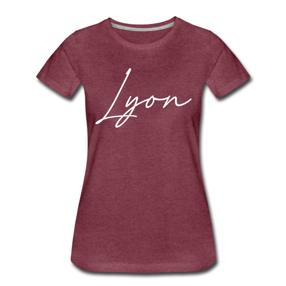 Lyon County Cursive Women's T-Shirt - heather burgundy
