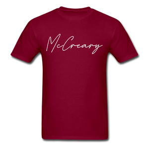 McCreary County Cursive T-Shirt - burgundy