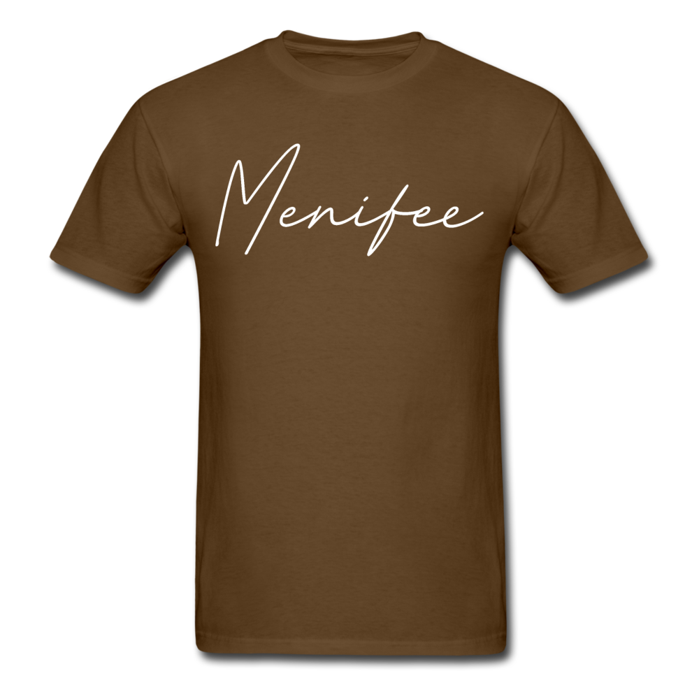 Menifee County Cursive T-Shirt - brown