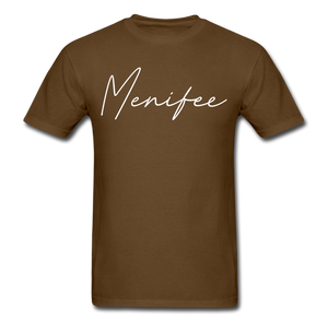 Menifee County Cursive T-Shirt - brown