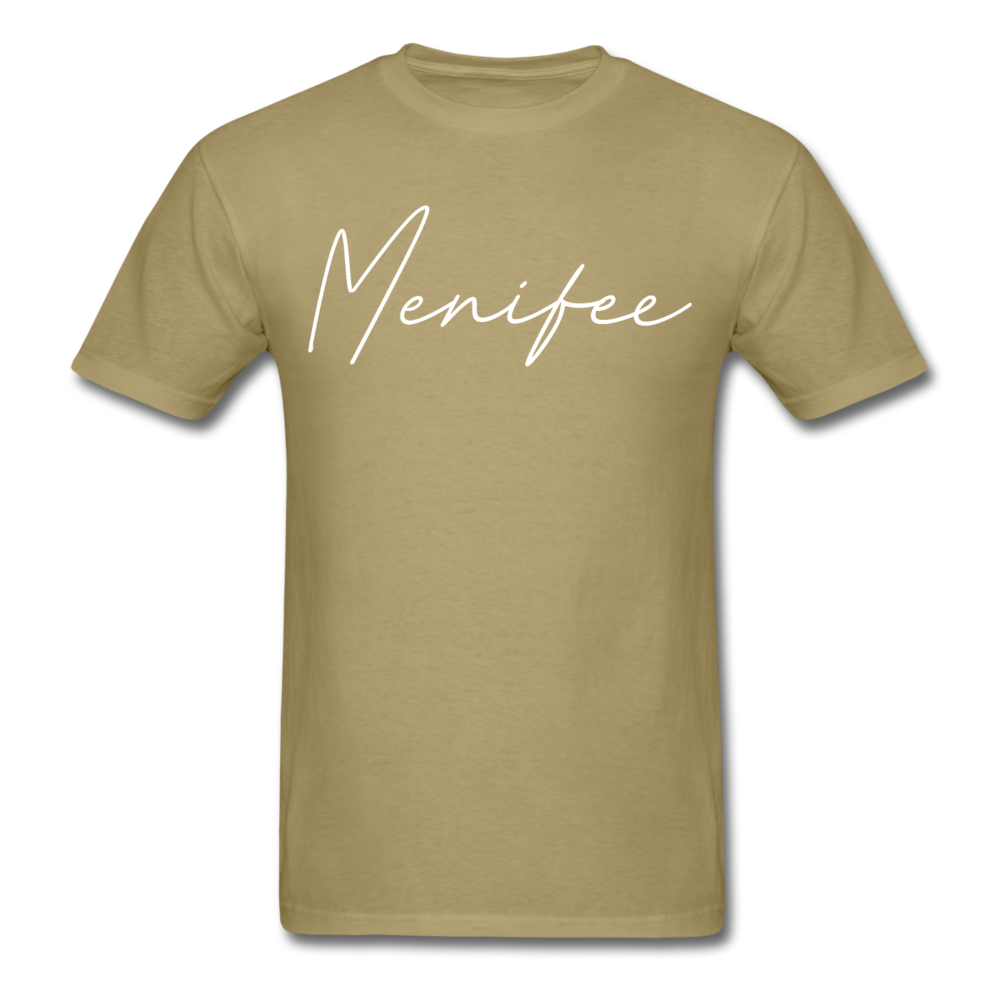 Menifee County Cursive T-Shirt - khaki