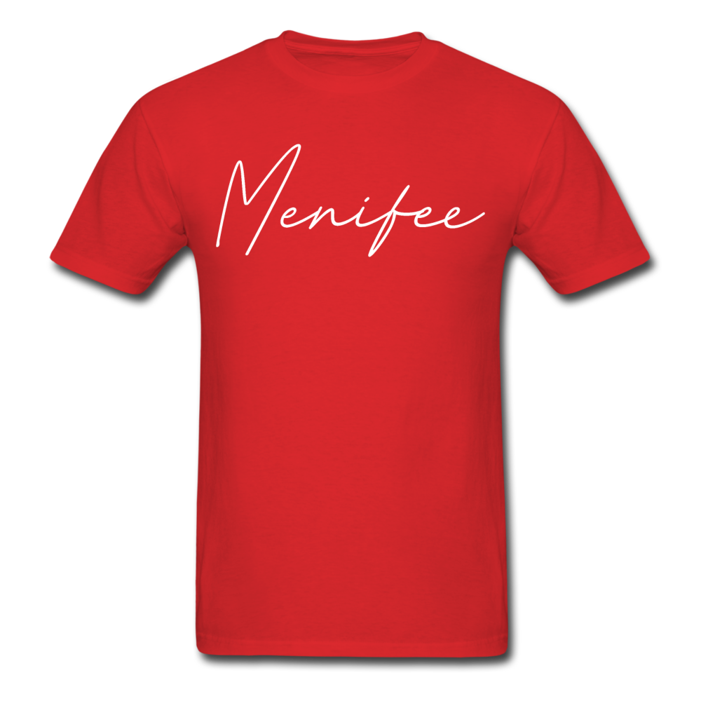 Menifee County Cursive T-Shirt - red