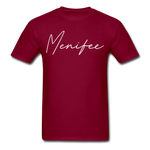 Menifee County Cursive T-Shirt - burgundy