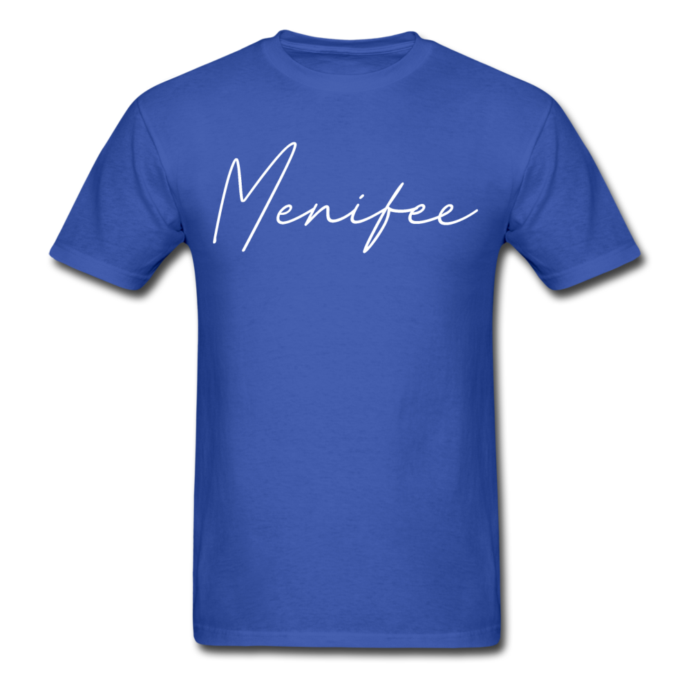 Menifee County Cursive T-Shirt - royal blue