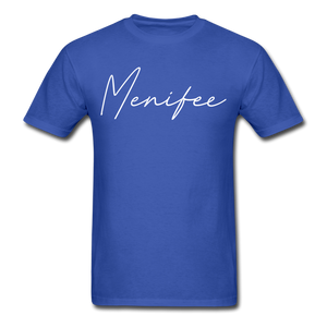 Menifee County Cursive T-Shirt - royal blue