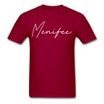 Menifee County Cursive T-Shirt - dark red