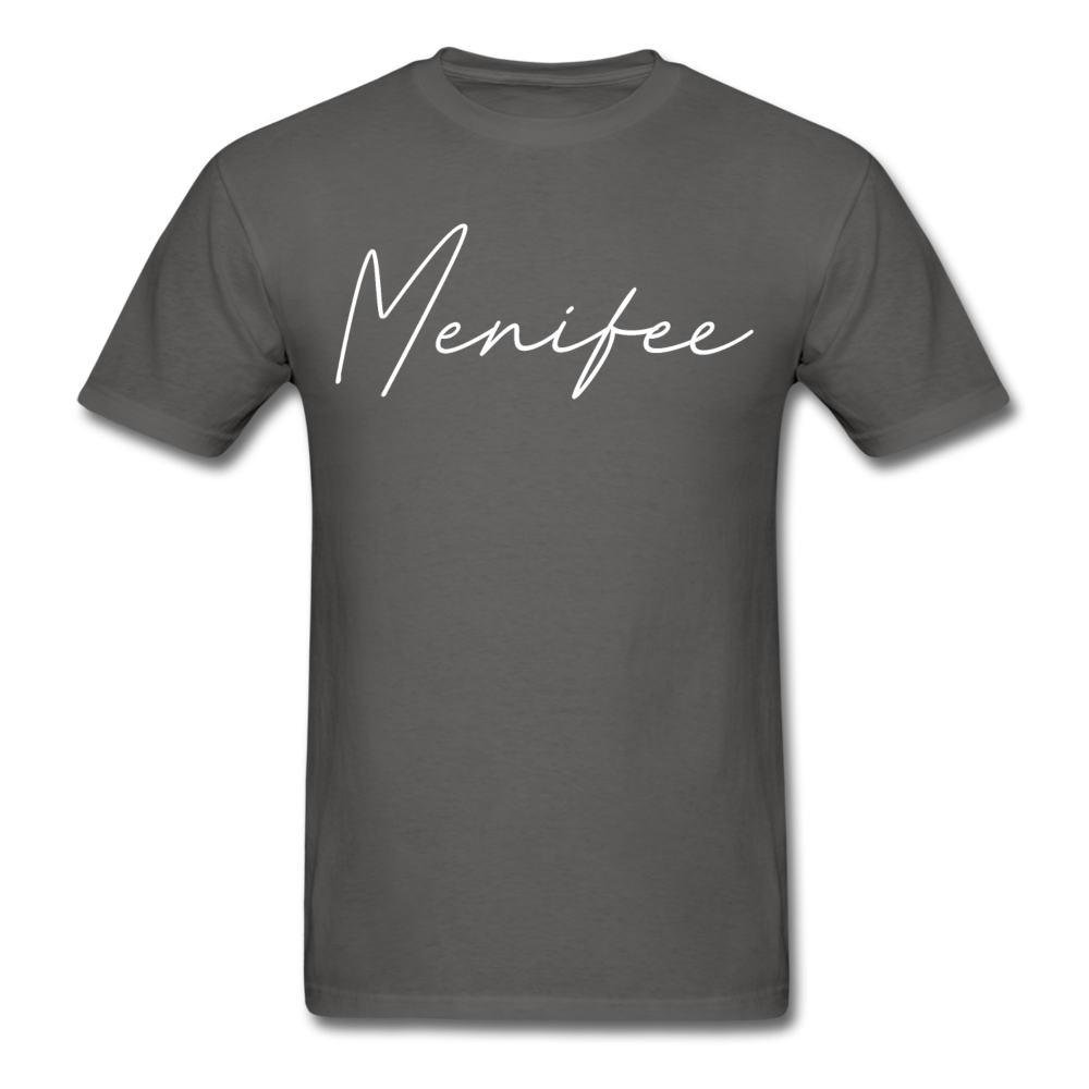 Menifee County Cursive T-Shirt - charcoal