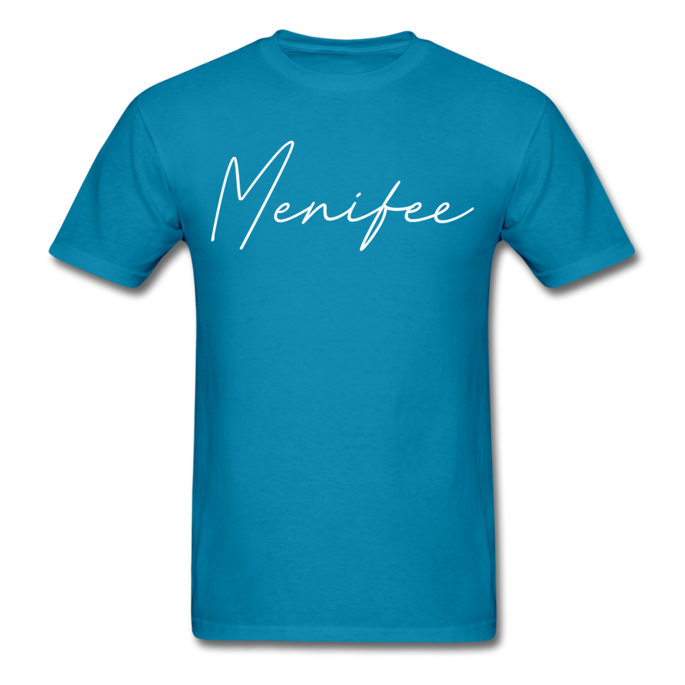 Menifee County Cursive T-Shirt - turquoise