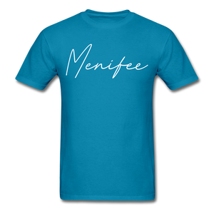 Menifee County Cursive T-Shirt - turquoise