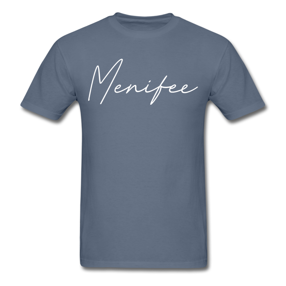 Menifee County Cursive T-Shirt - denim