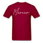 Mercer County Cursive T-Shirt - dark red