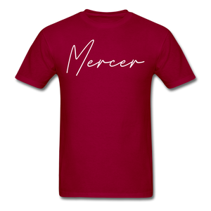 Mercer County Cursive T-Shirt - dark red