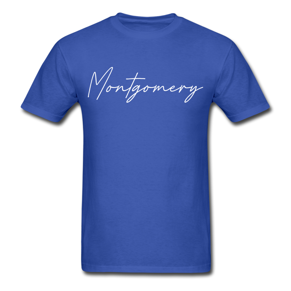 Montgomery County Cursive T-Shirt - royal blue