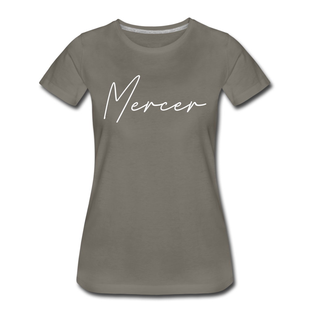 Mercer County Cursive Women's T-Shirt - asphalt gray