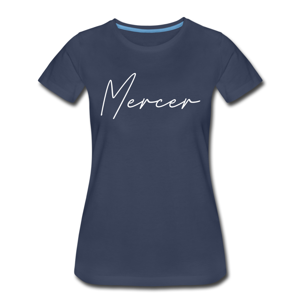 Mercer County Cursive Women's T-Shirt - navy