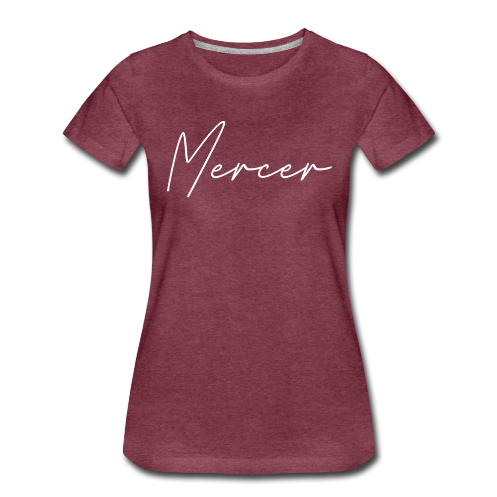 Mercer County Cursive Women's T-Shirt - heather burgundy