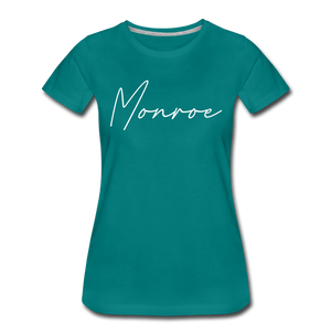 Monroe County Cursive Women's T-Shirt - teal