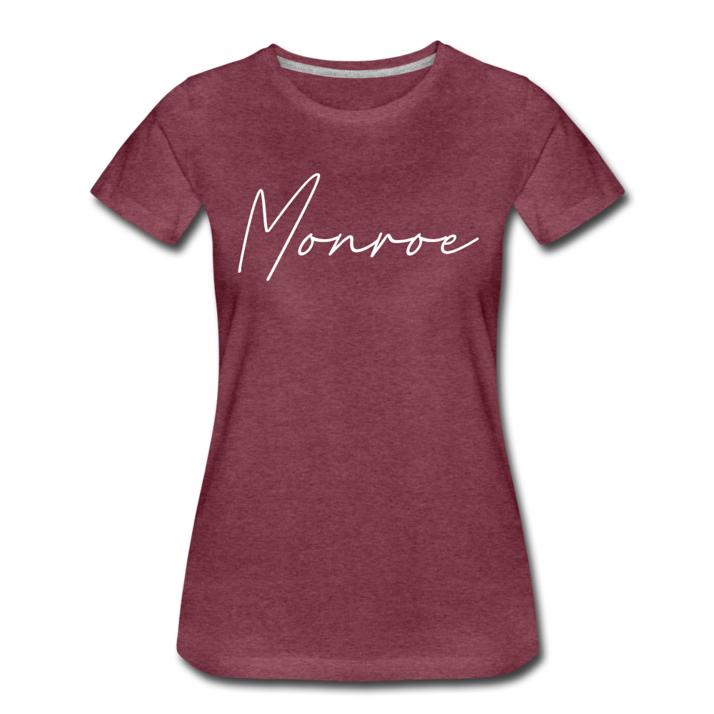 Monroe County Cursive Women's T-Shirt - heather burgundy