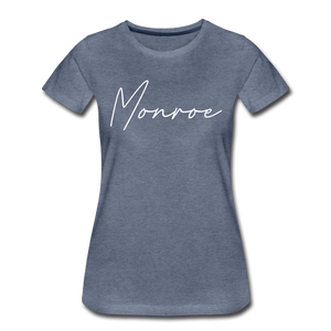Monroe County Cursive Women's T-Shirt - heather blue