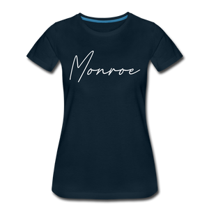 Monroe County Cursive Women's T-Shirt - deep navy