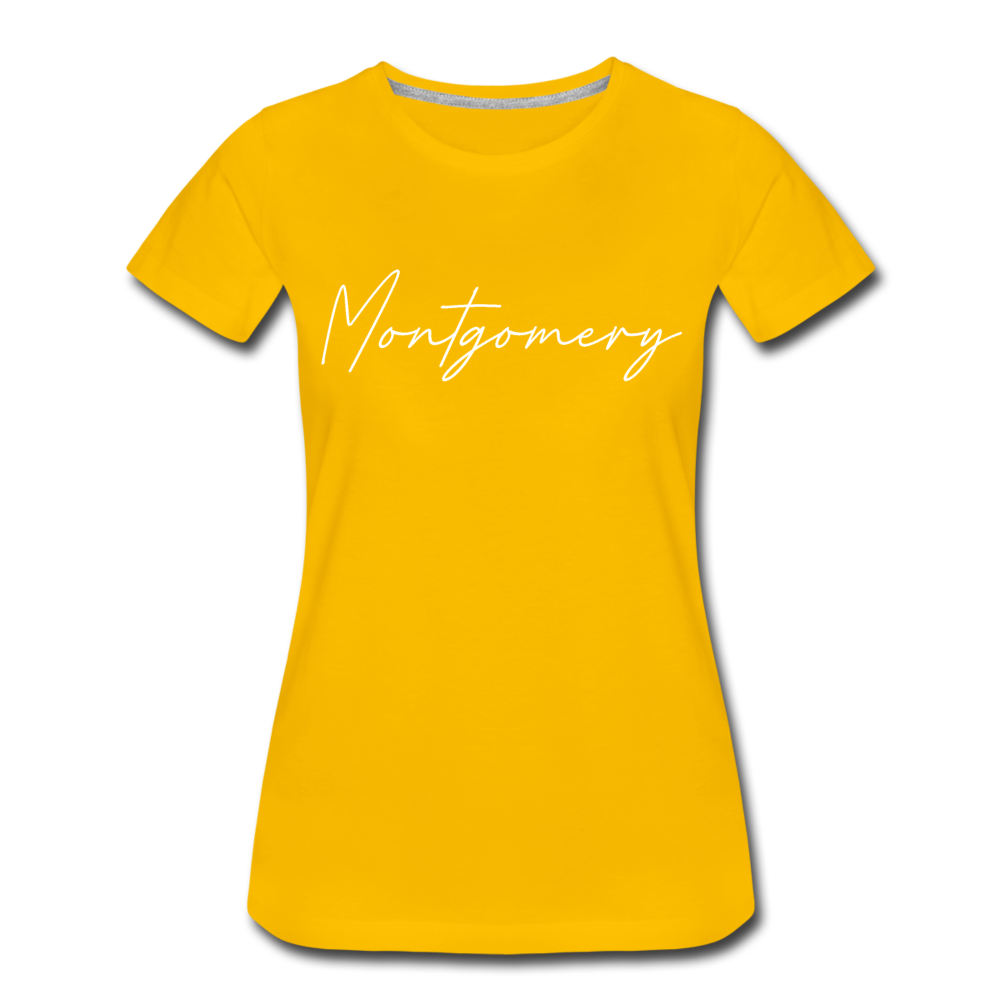 Montgomery County Cursive Women's T-Shirt - sun yellow