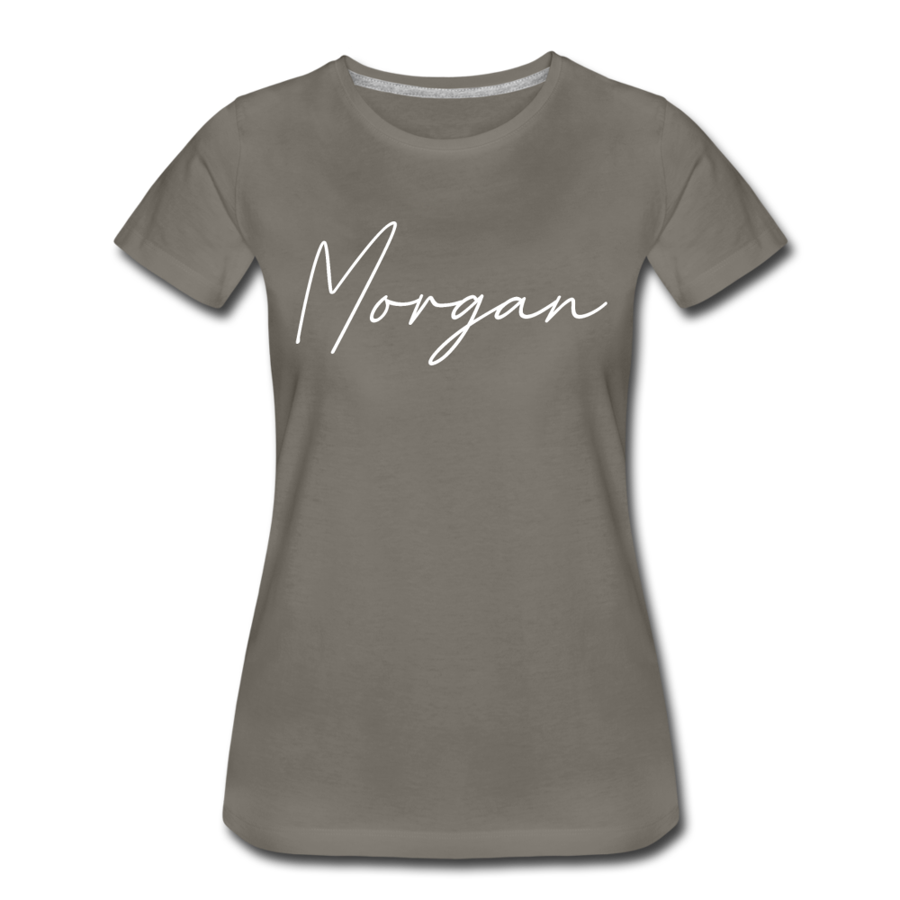 Morgan County Cursive Women's T-Shirt - asphalt gray