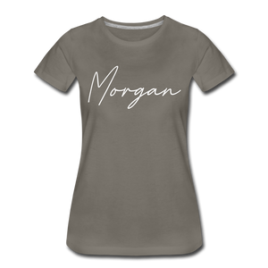 Morgan County Cursive Women's T-Shirt - asphalt gray