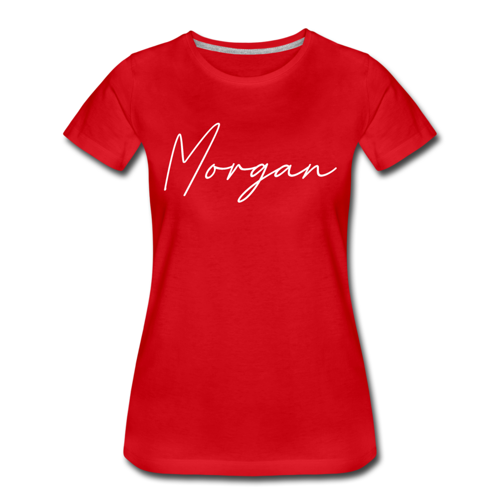 Morgan County Cursive Women's T-Shirt - red