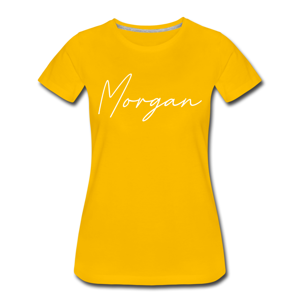 Morgan County Cursive Women's T-Shirt - sun yellow