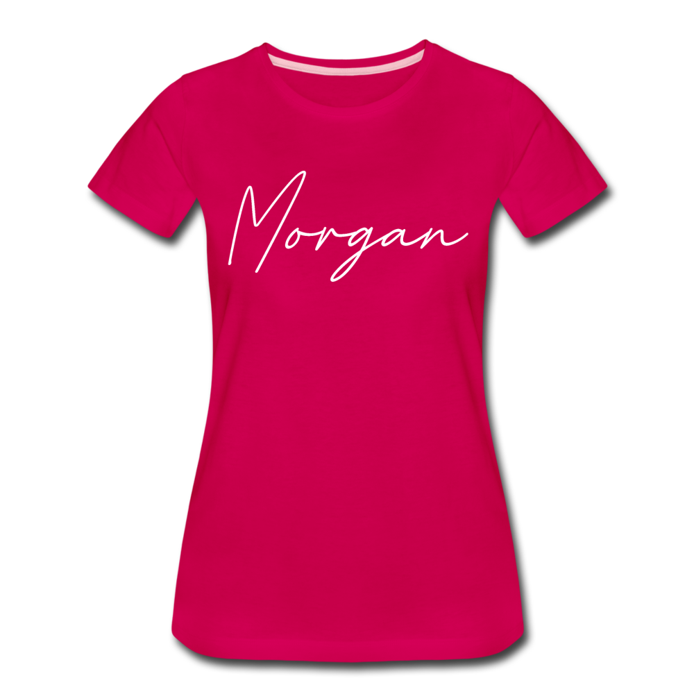 Morgan County Cursive Women's T-Shirt - dark pink