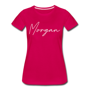 Morgan County Cursive Women's T-Shirt - dark pink