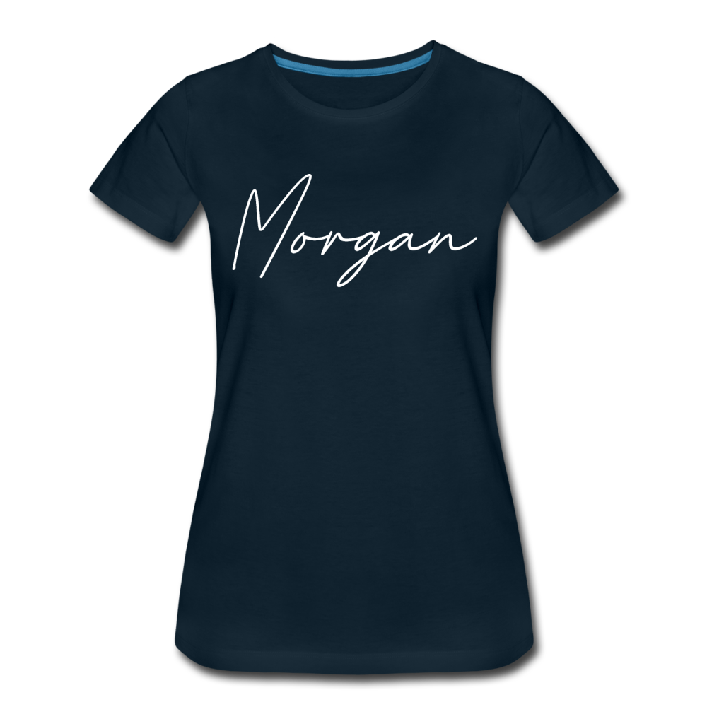 Morgan County Cursive Women's T-Shirt - deep navy