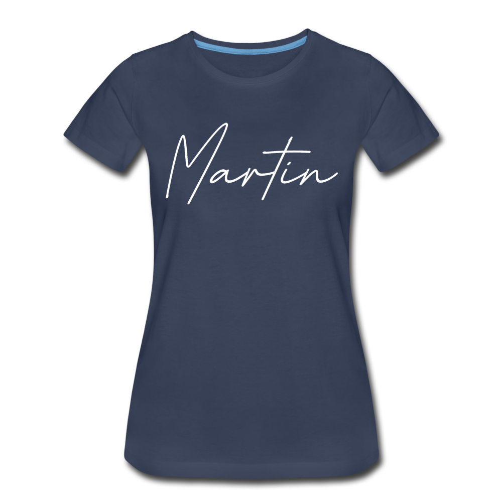 Martin County Cursive Women's T-Shirt - navy