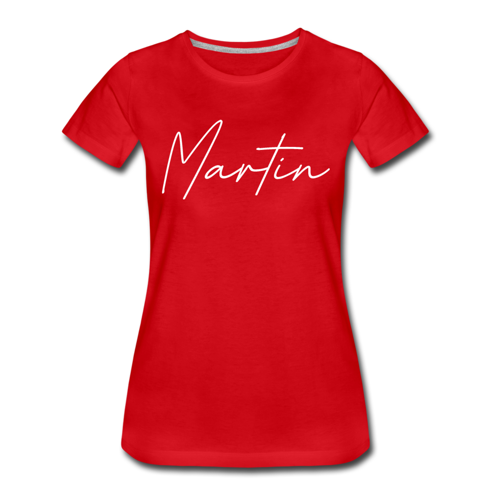 Martin County Cursive Women's T-Shirt - red