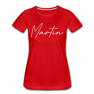 Martin County Cursive Women's T-Shirt - red